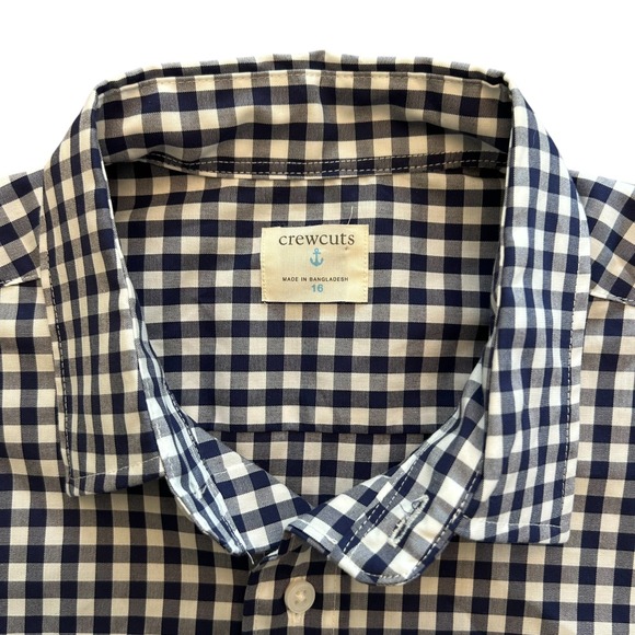 Crewcuts Other - Crewcuts J.Crew J. Crew Boys Gingham Shirt 16 Ludlow Blue Plaid Button Down